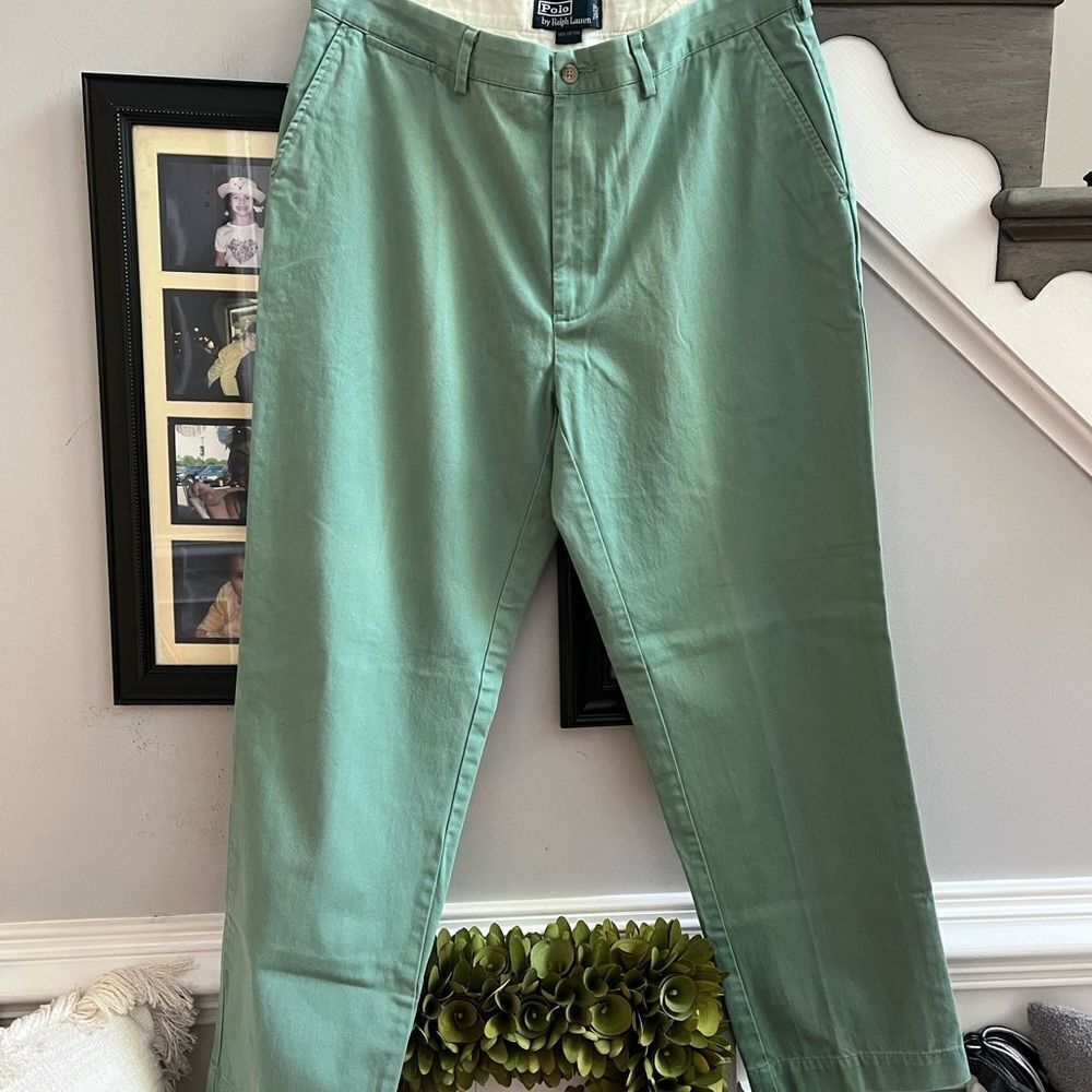 Polo Ralph Lauren Light Green Classic Chino Pants sz 35/30 EUC